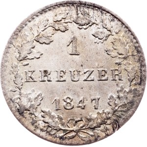 Germany, 1 Kreuzer 1847, Darmstadt