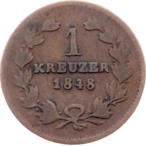 Germany, 1 Kreuzer 1848, Karlsruhe