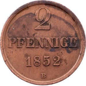 Germany, 2 Pfennige 1852, B, Hanover