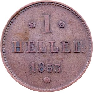 Germany, 1 Heller 1853, Darmstadt