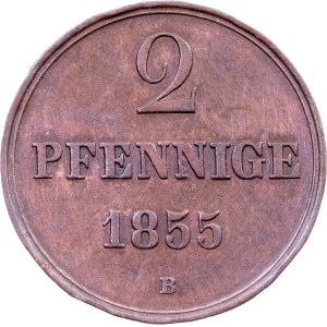 Germany, 2 Pfennige 1855, B, Hannover