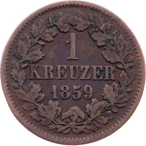 Germany, 1 Kreuzer 1859, Karlsruhe