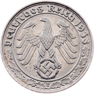 Germany, 50 Reichspfennig 1938, E, Muldenhütten