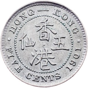 Hongkong, 5 Cents 1901, London