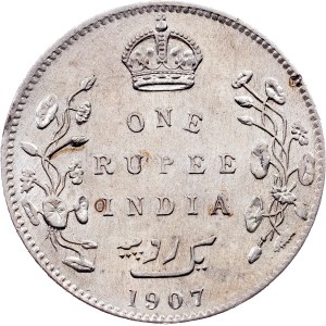 India, 1 Rupee 1907, Calcutta