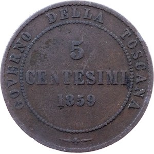 Italien, 5 Centesimi 1859, Heaton
