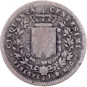 Italien, 50 Centesimi 1860, Florenz