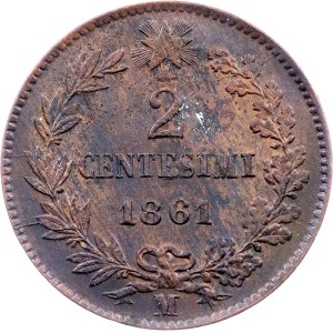 Italien, 2 Centesimi 1861, M, Mailand