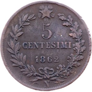 Italien, 5 Centesimi 1862, N, Neapel