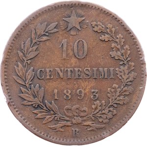 Italy, 10 Centesimi 1893, R, Rome