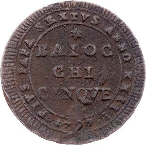 Kirchenstaat, 5 Baiocchi 1797 (XXIII), TM, Rom