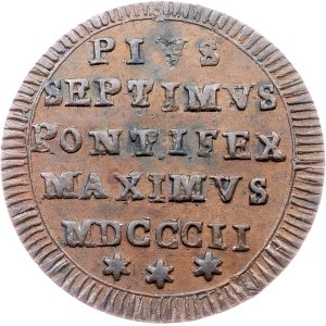 États pontificaux, 1/2 Baiocco 1802 (II), Rome