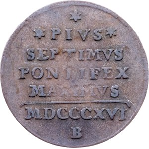 Papežské státy, 1/2 Baiocco 1816 (XVI), B, Bologna