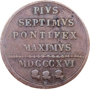 Papal States, 1 Baiocco 1816 (XVI), R, Rome