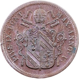 Kirchenstaat, 1 Baiocco 1851 (V), R, Rom