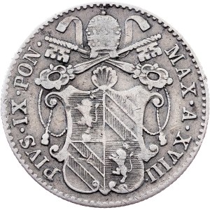 Kirchenstaat, 5 Baiocchi 1863 (XVIII), R, Rom