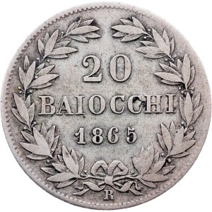 Kirchenstaat, 20 Baiocchi 1865 (XX), R, Rom