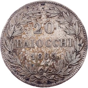Papal States, 20 Baiocchi 1865 (XX), R, Rome