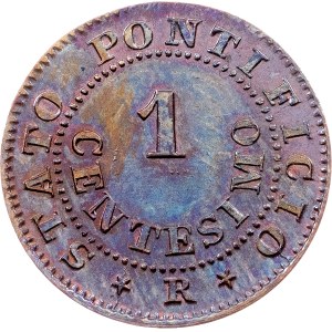 Papal States, 1 Centesimo 1866 (XXI), R, Rome