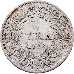 Kirchenstaat, 1 Lira 1866 (XXI), R, Rom