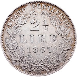 Kirchenstaat, 2 1/2 Lire 1867 (XXI), R, Rom