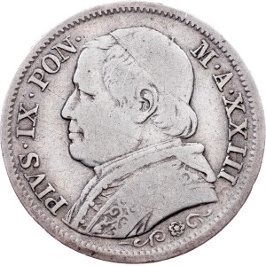 Kirchenstaat, 1 Lira 1868 (XXIII), R, Rom