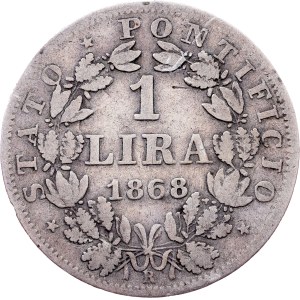 Kirchenstaat, 1 Lira 1868 (XXIII), R, Rom