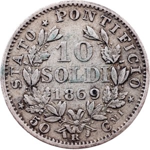 Kirchenstaat, 10 Soldi / 50 Centesimi 1869 (XXIV), R, Rom