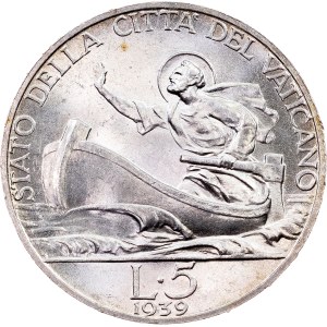 Vatican, 5 Lire 1939 (I), R, Rome