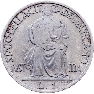 Vatican, 1 Lira 1942 (IV), Rome