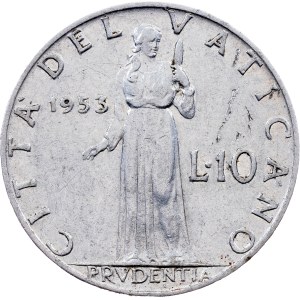Vatican, 10 Lire 1953 (XV), Rome