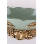 Green porcelain bronze platter