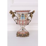 Porcelain vase with bronze angels