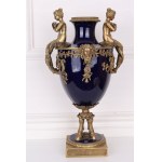 Large cobalt vase with ladies
