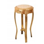 Wooden table with marble top