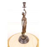 Bronze candle holder with a lady