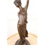 Bronze candle holder with a lady