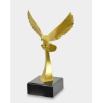 Bronze sculpture golden dove