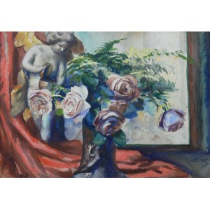 Teodor Grott (1884 Częstochowa - 1972 Kraków), Martwa natura z różami