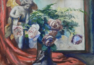 Teodor Grott (1884 Częstochowa - 1972 Kraków), Martwa natura z różami