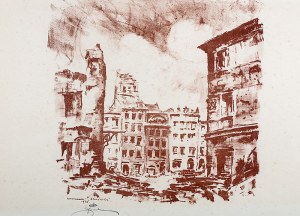 Antoni Suchanek (1901 Rzeszów - 1982 Gdynia), Starówka, z teki „Ruiny Starej Warszawy”, 1945 r.