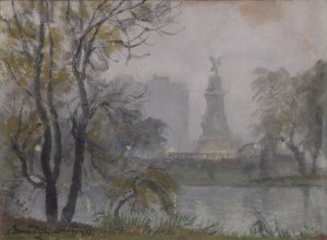 STEFAN DOMARADZKI (1897-1983), Motyw londyński - Victoria Memorial przed Buckingham Palace, 1937