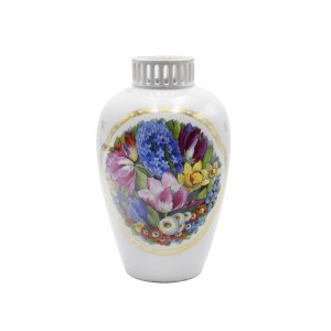 ROSENTHAL AG, Vase with openwork neck and composition of spring flowers
