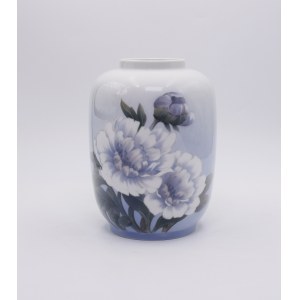 COPENHAG - KING'S PORCELA MANUFACTURE, Vase with painted peonies.