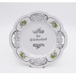 WALDERSHOF, Platter - Silver Gods gift [inscribed Zur Silberhochzeit].