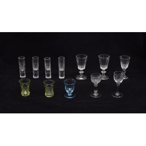 Set of 12 different glasses