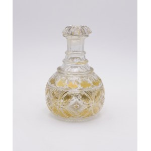 Cork decanter with a frieze of miniature genre scenes