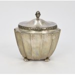 Ribbed sugar bowl with hinged lid
