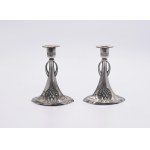 A pair of Art Nouveau type candle holders