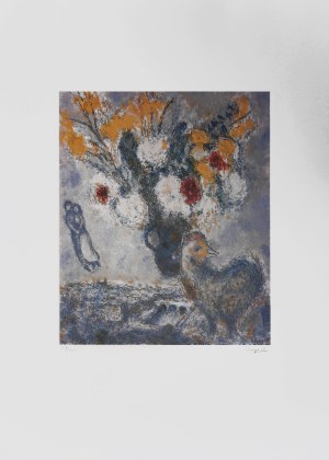 Marc Chagall (1887-1985), Bukiet kwiatów i para